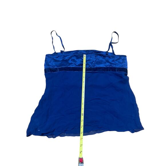 Y2K bebe Women’s Blue Satin Silk Milkmaid Fairy Top M - Picture 6 of 6